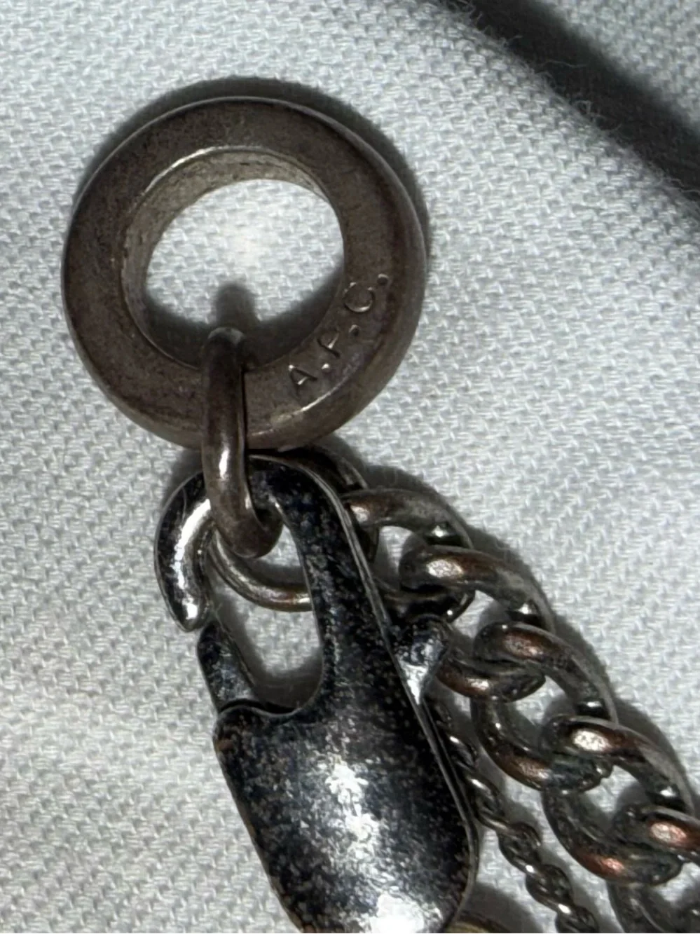 A.P.C. Double Strand Silver Chain Necklace Designer Jewelry